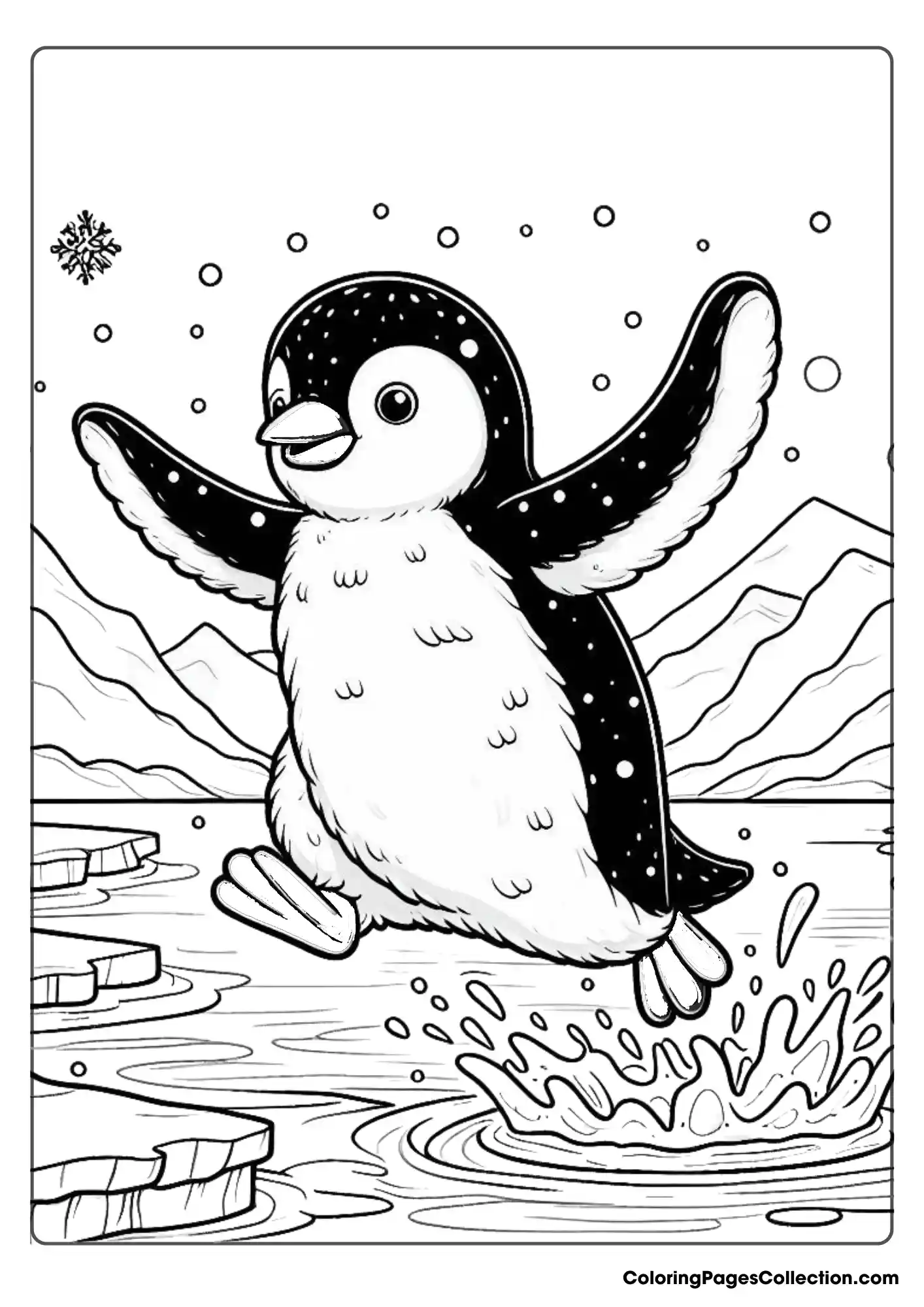 A penguin with its flippers
