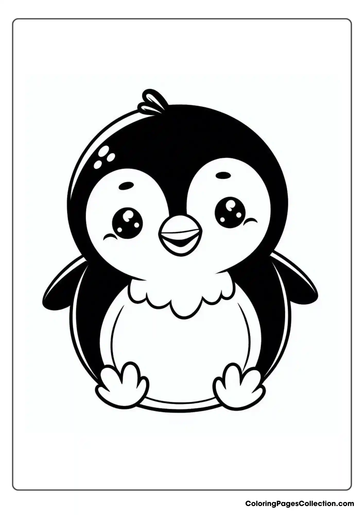 A penguin with a smiling face
