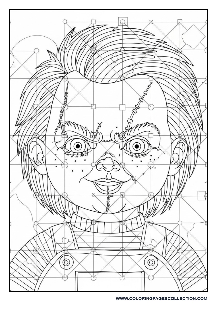 Chucky Connect the Shapes Page