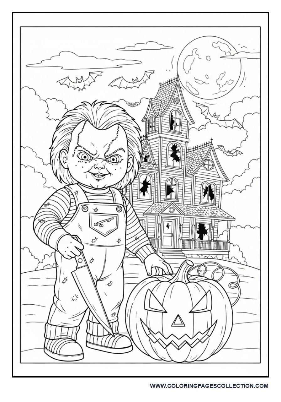 Chucky Halloween Scene Poster