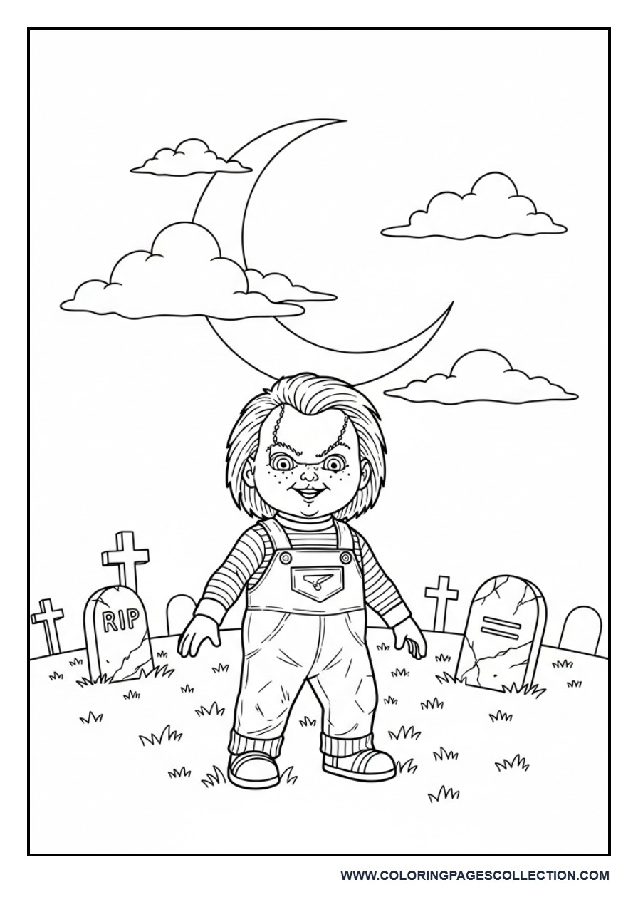 Chucky in Graveyard Scene
