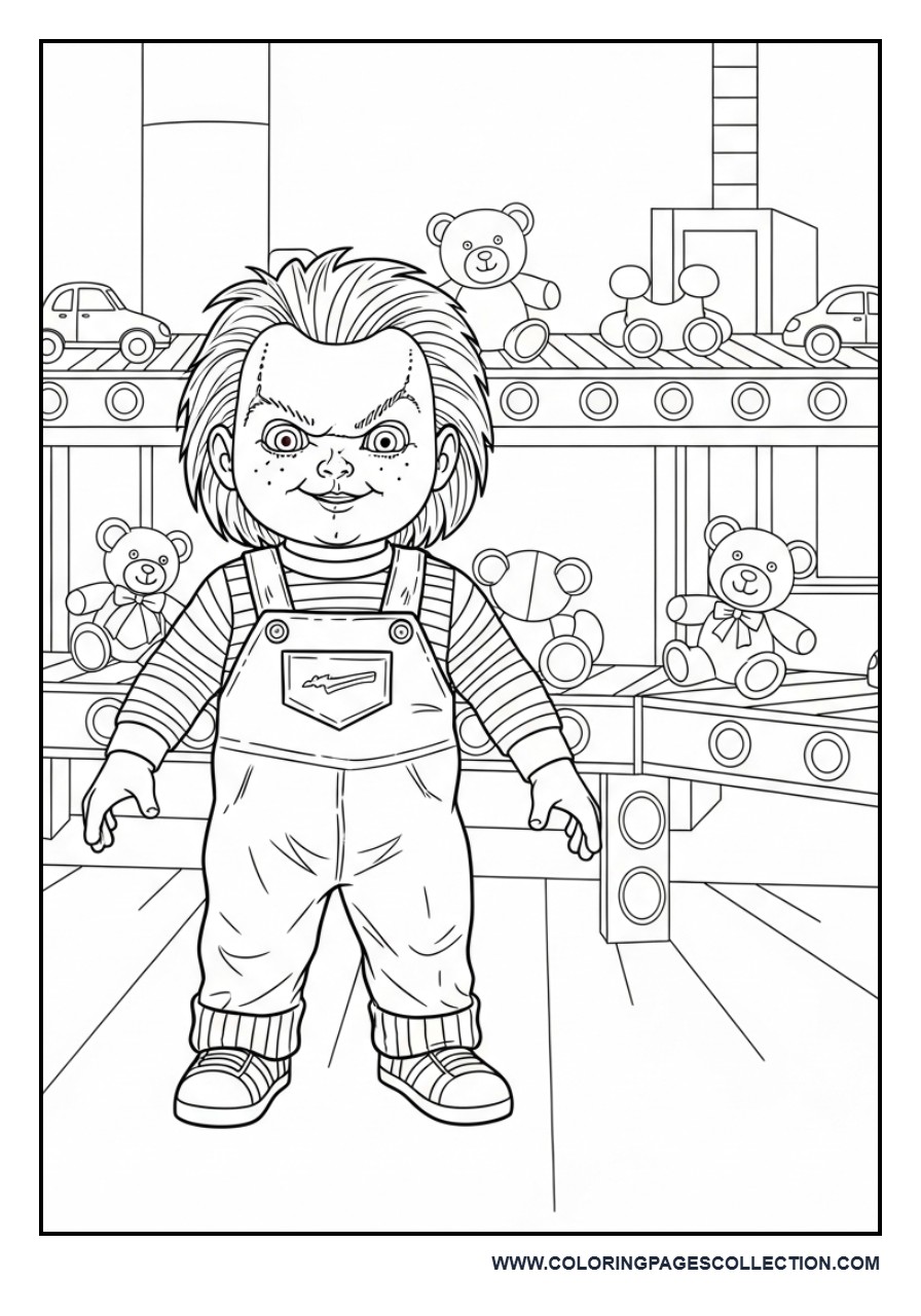 Chucky in Toy Factory Scene