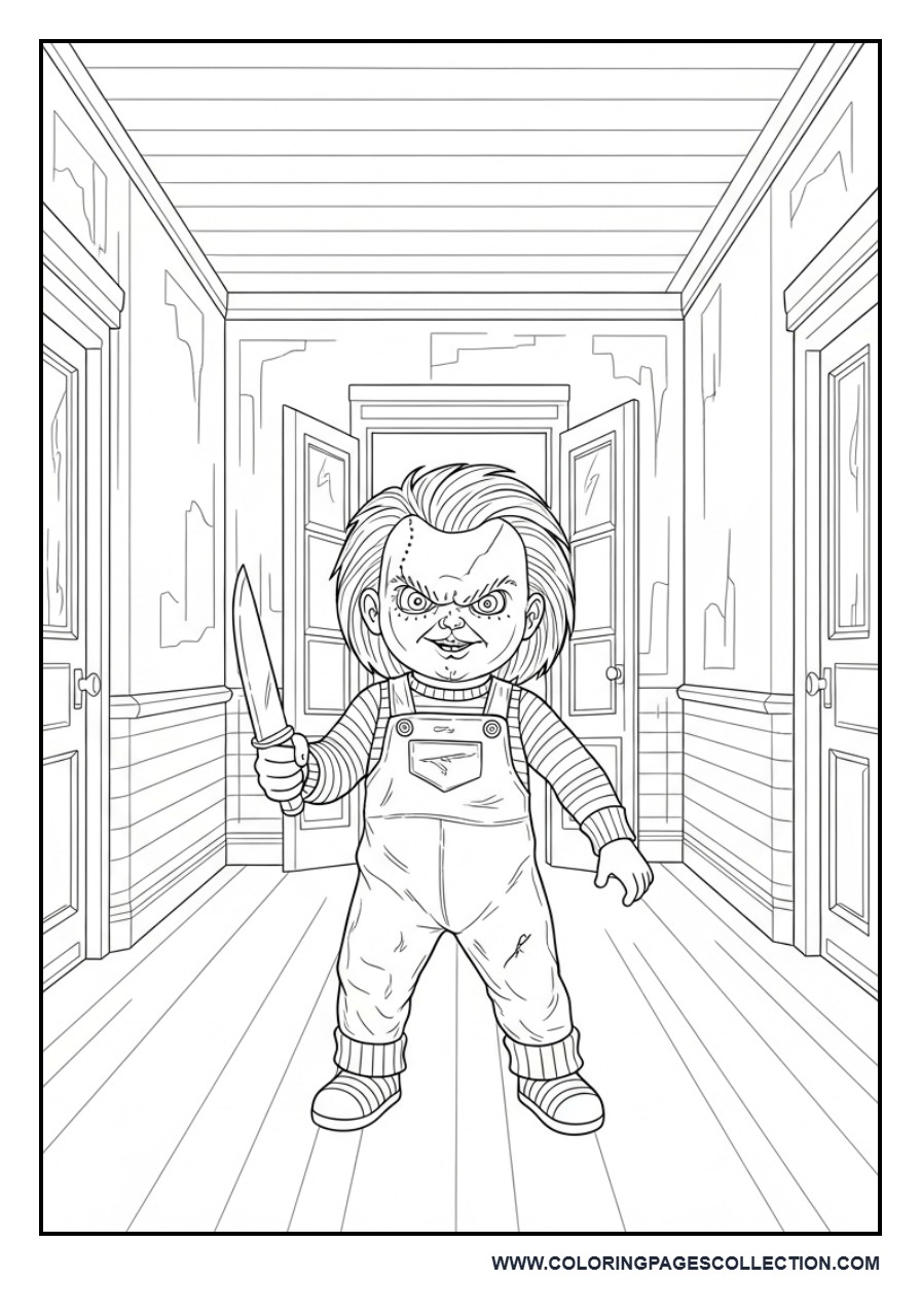 Chucky Inside Haunted House Interior