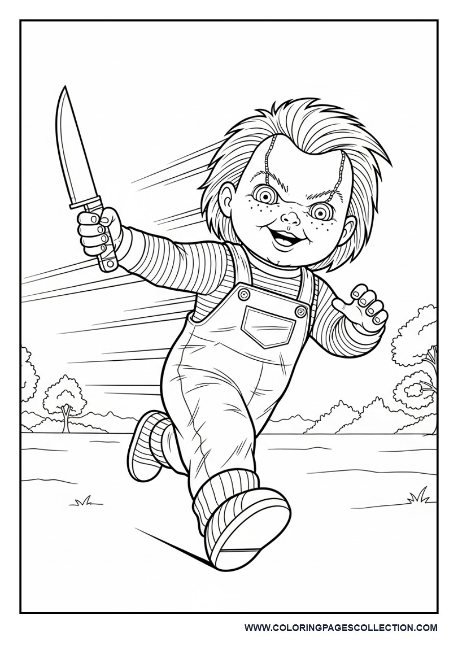 Chucky Running with Knife