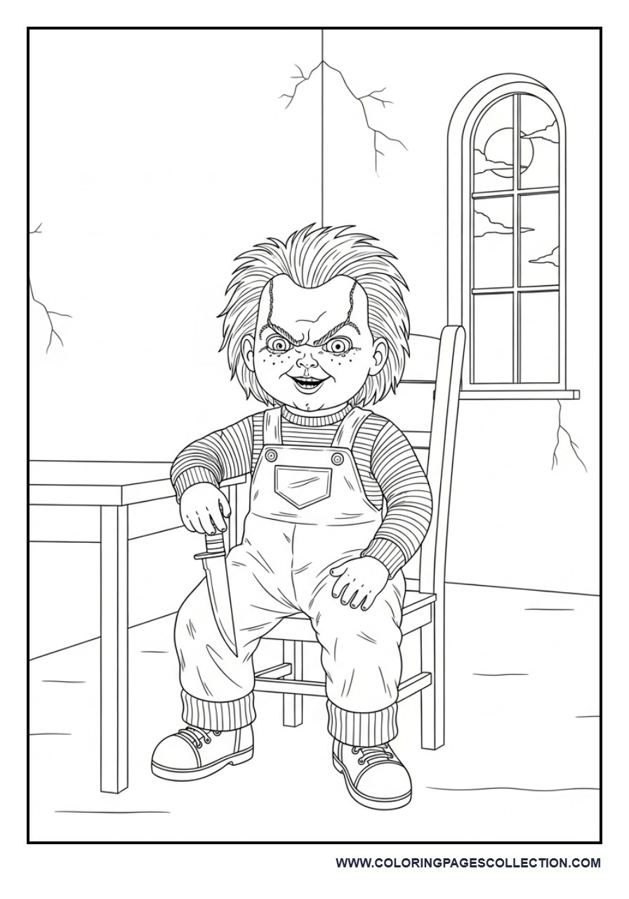 Chucky Sitting in Haunted Room