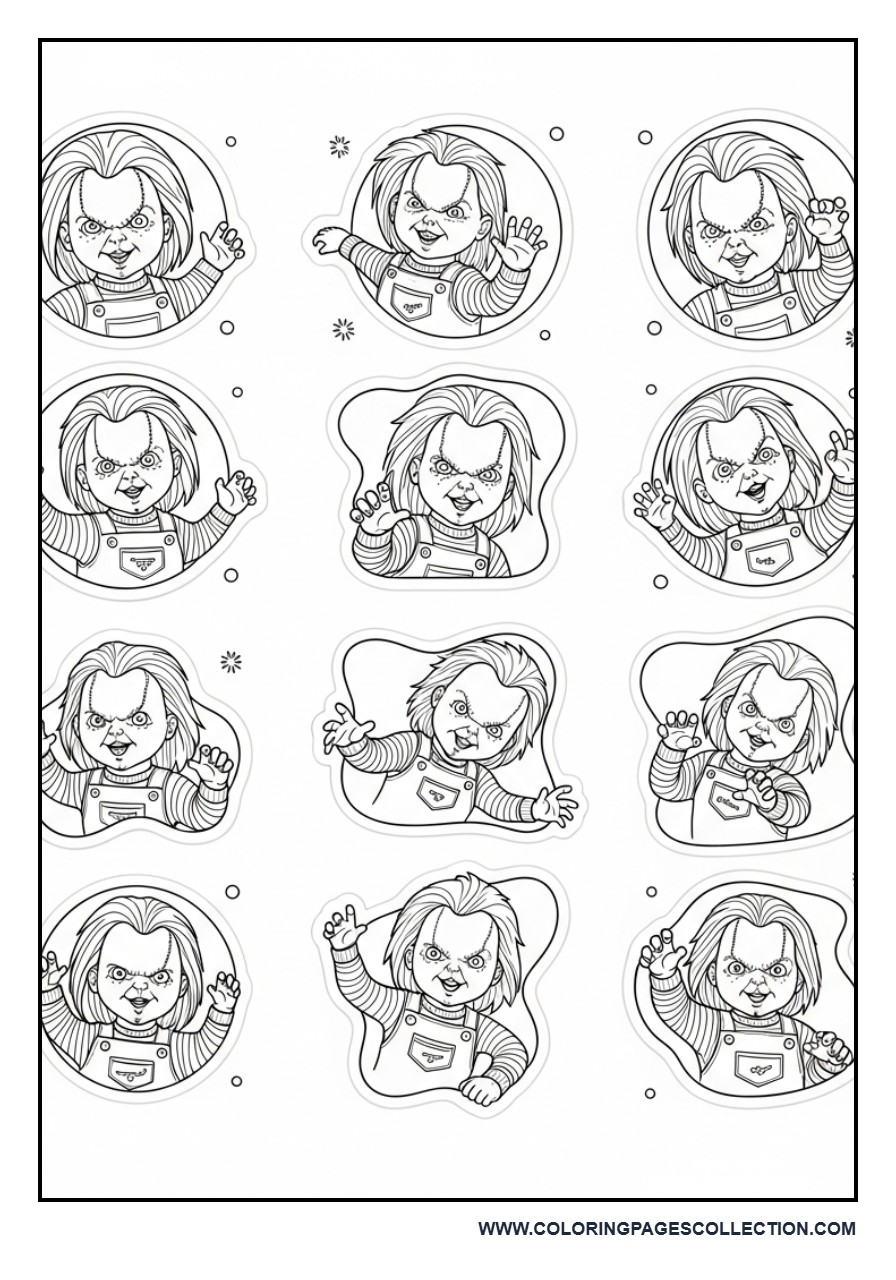 Chucky Sticker Sheet Style
