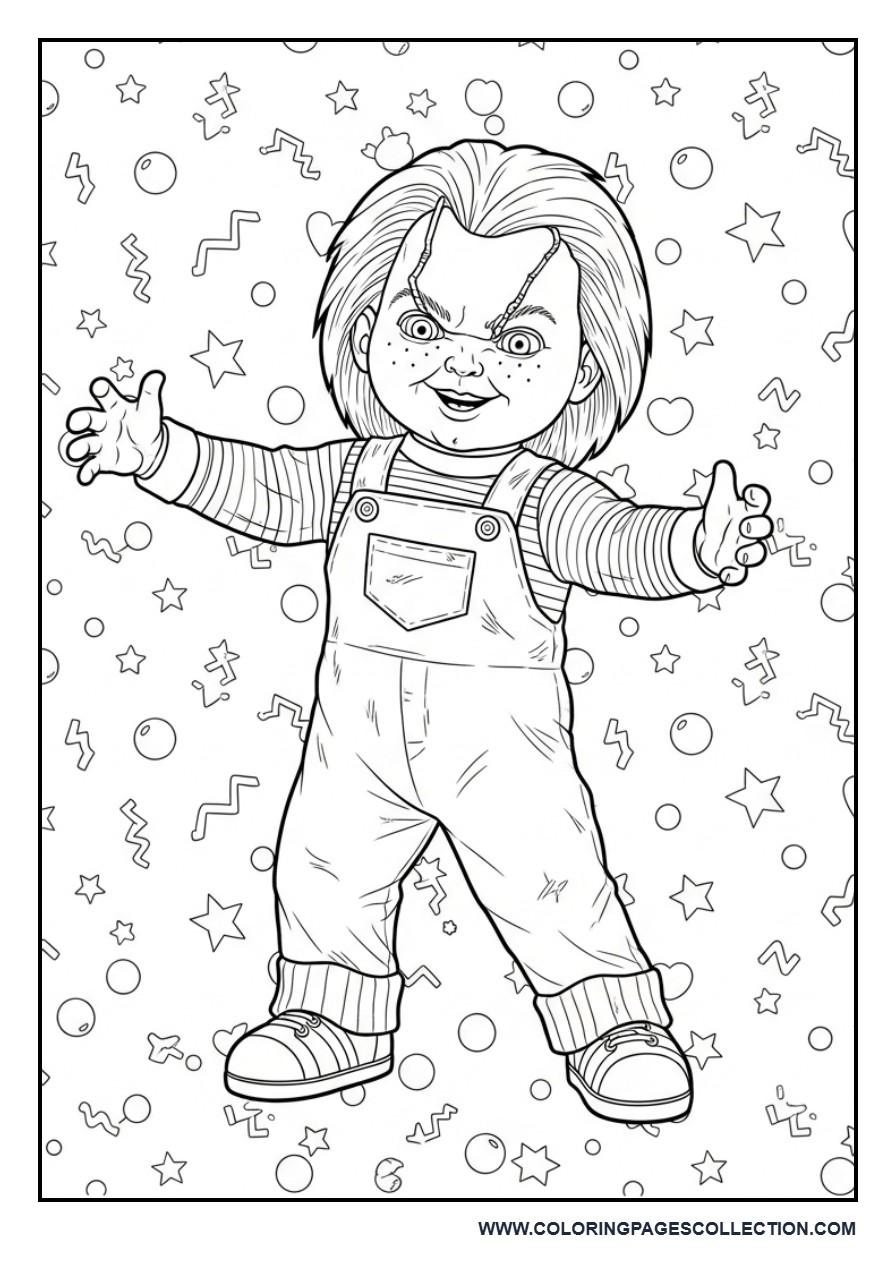 Chucky with Doodles Background