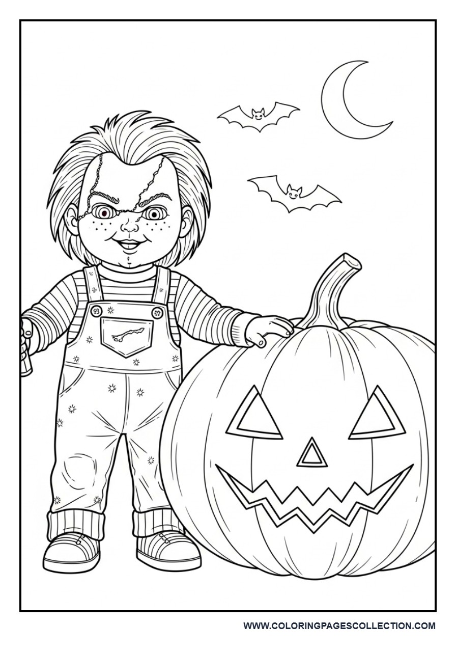 Chucky with Pumpkin (Halloween Theme)