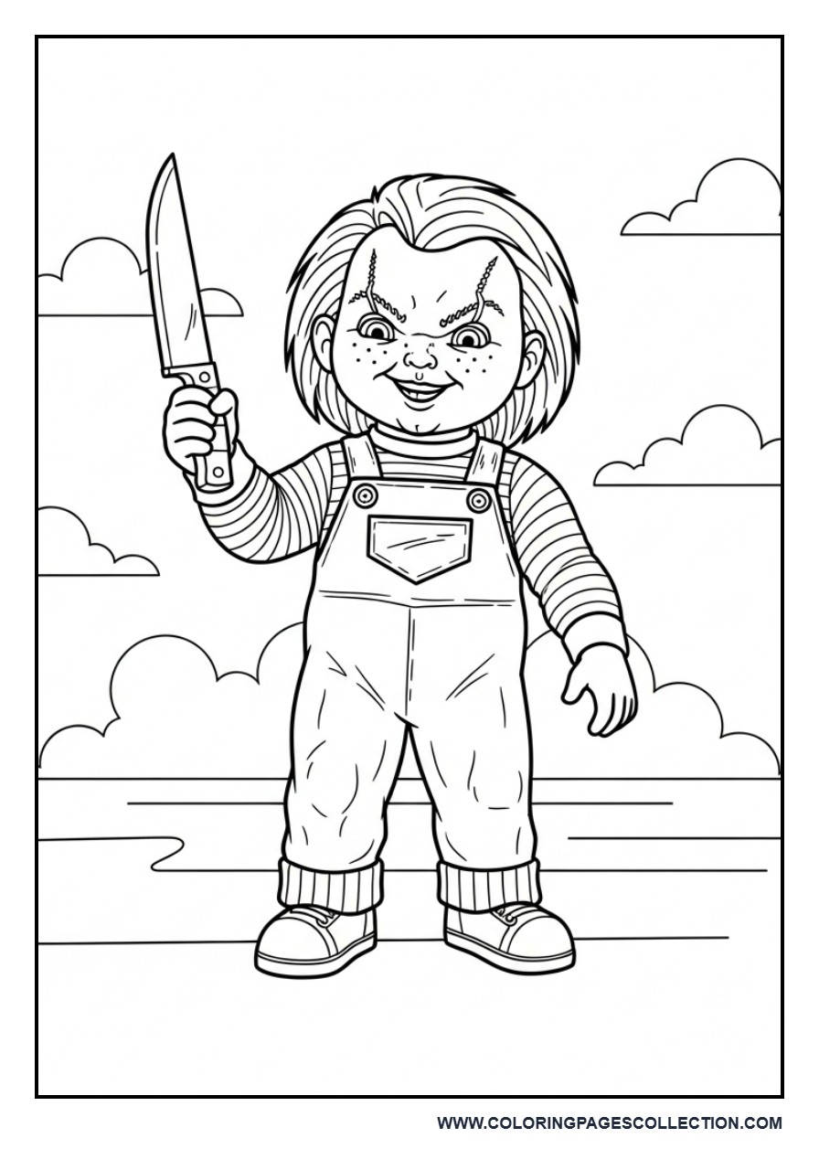 Classic Chucky with Knife (Simple Scary)