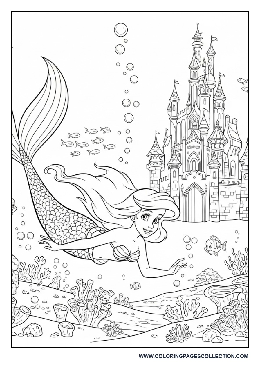 Ariel Ocean Castle Scene