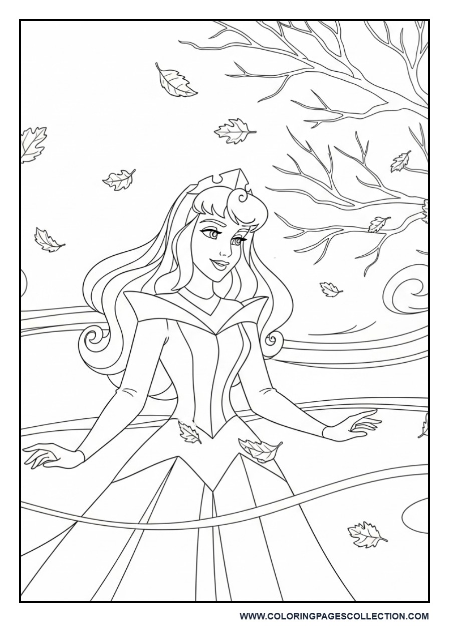 Aurora Autumn Leaves Scene