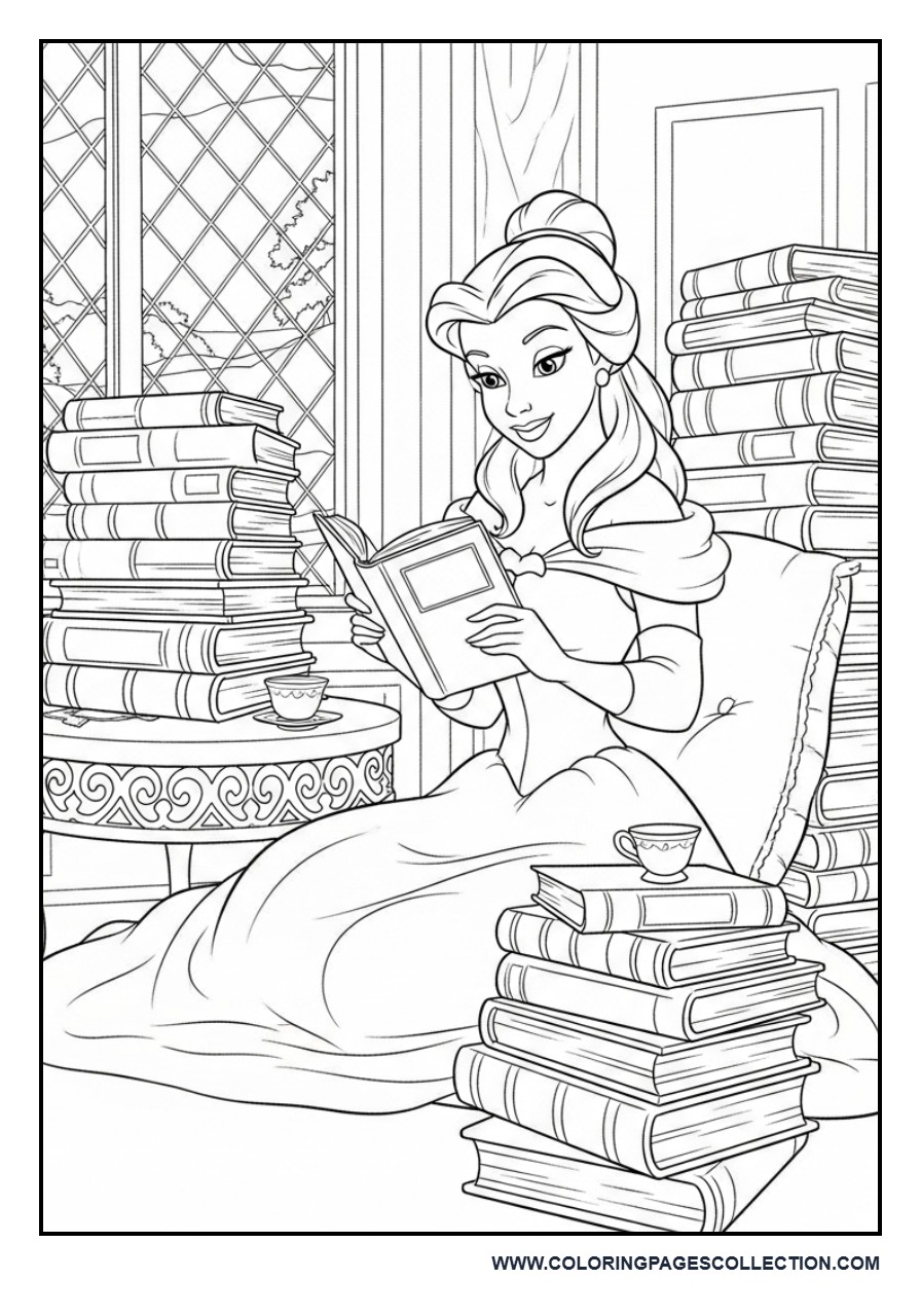 Belle Reading Book Scene