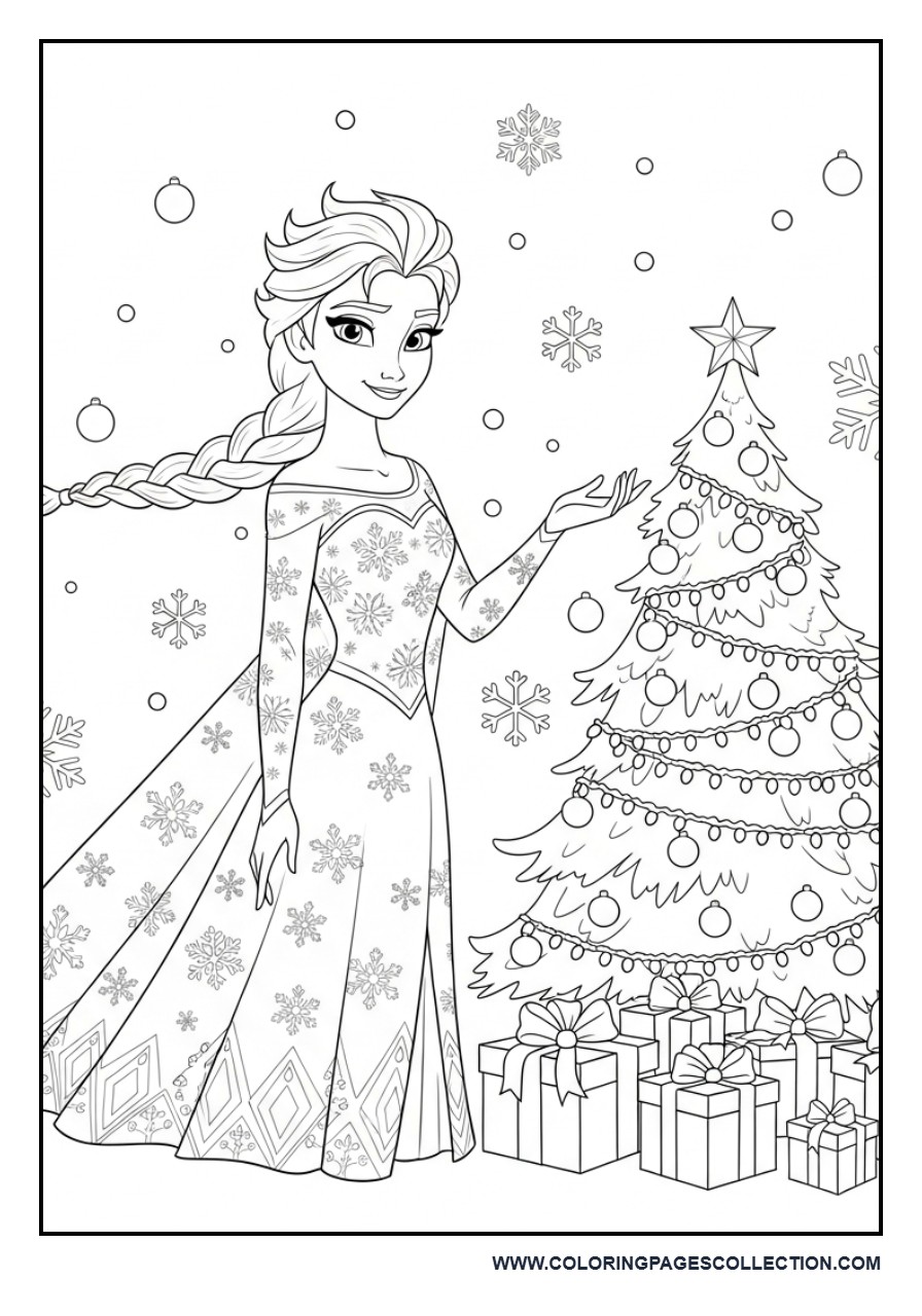 Elsa Winter Christmas Scene