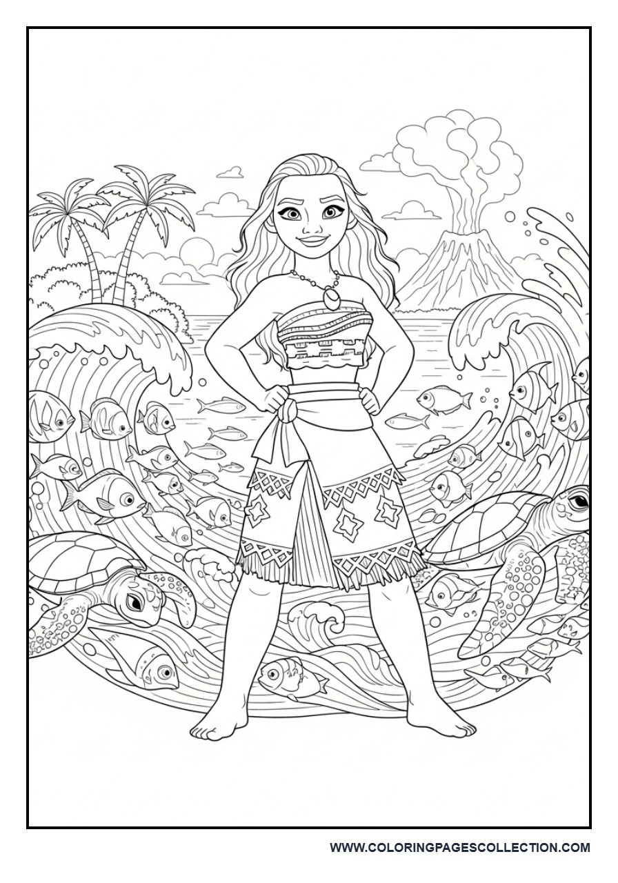 Moana with Ocean Creatures