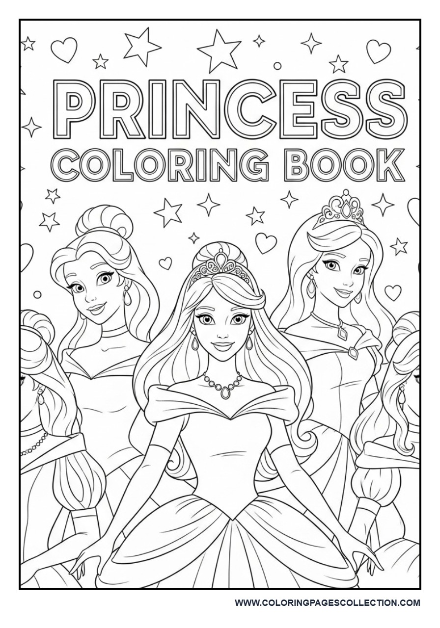 Princess Coloring Book Cover