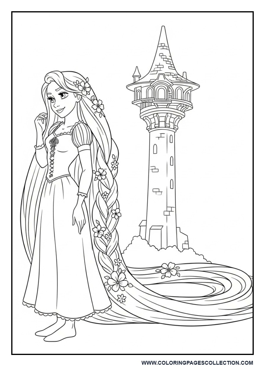 Rapunzel with Tower