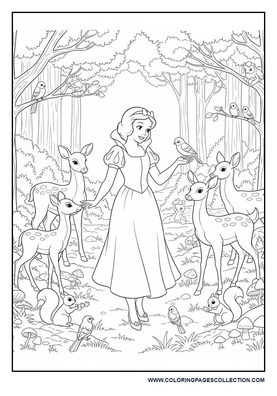 Snow White with Woodland Scene