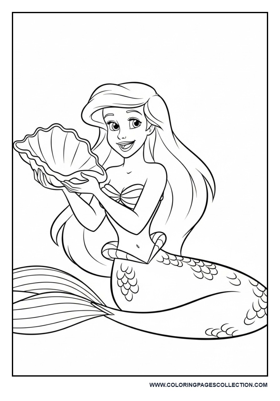 Ariel Sitting with a Seashell