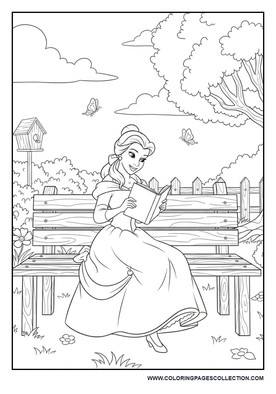 Belle Reading in the Garden