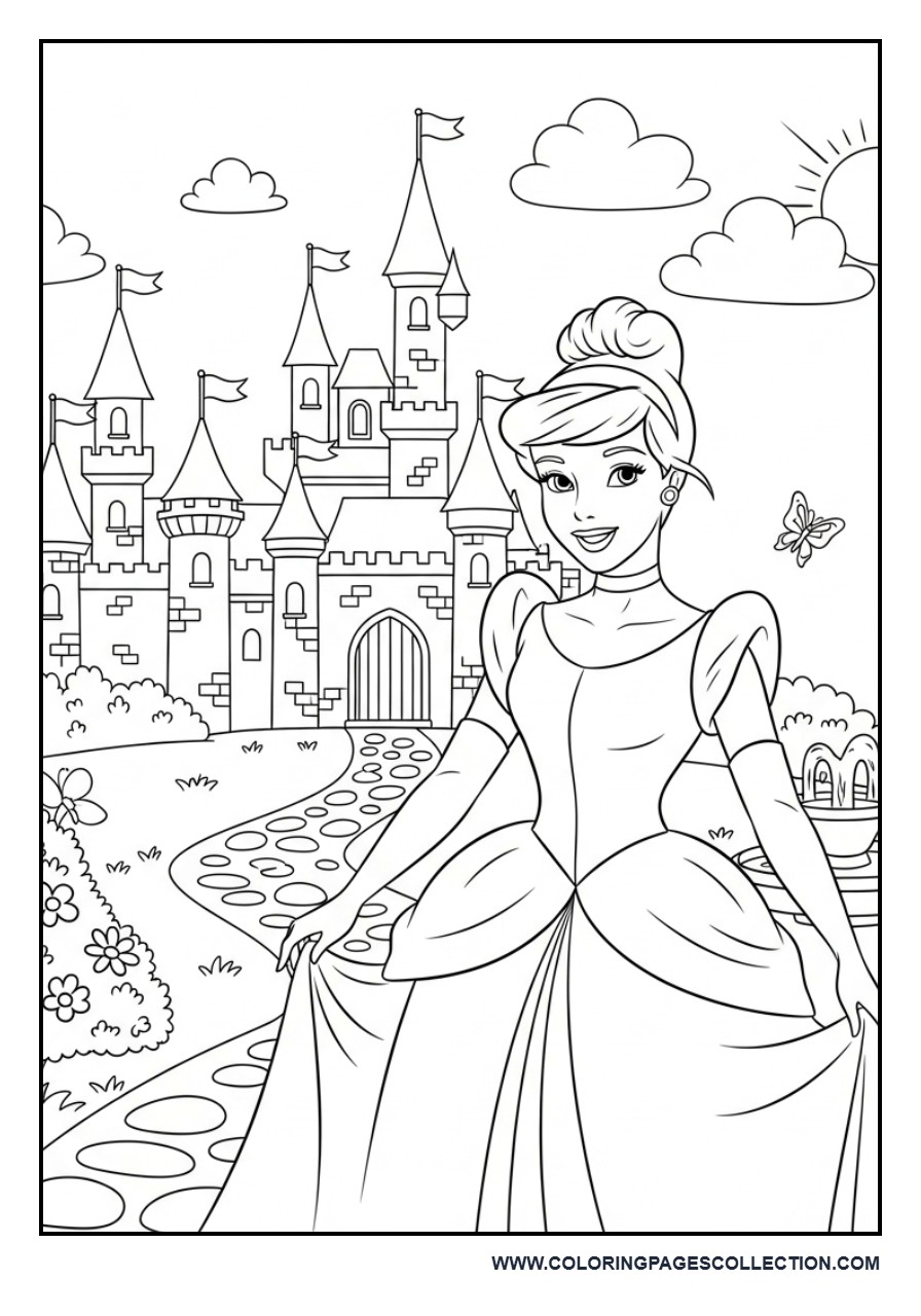 Cinderella Outside Her Castle