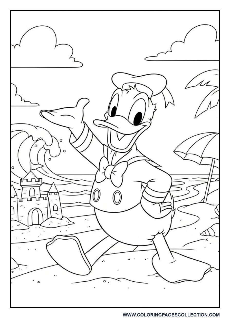 Donald Duck at the Beach