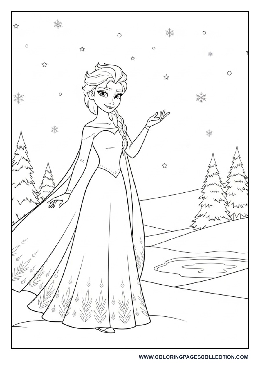 Elsa in a Snowy Forest