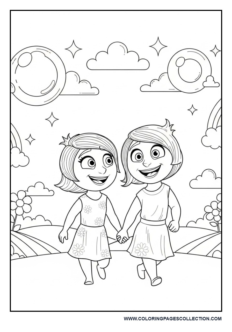 Joy and Sadness Walking Together