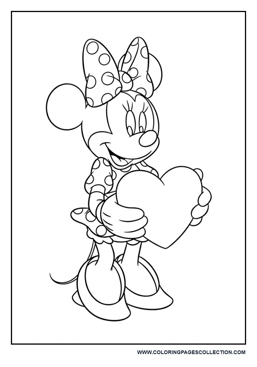 Minnie Mouse Holding a Heart