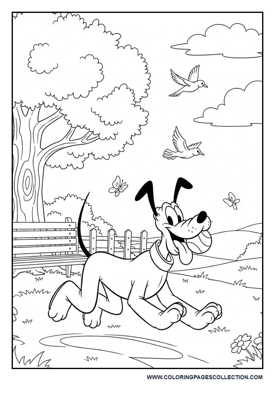 Pluto Playing in the Park