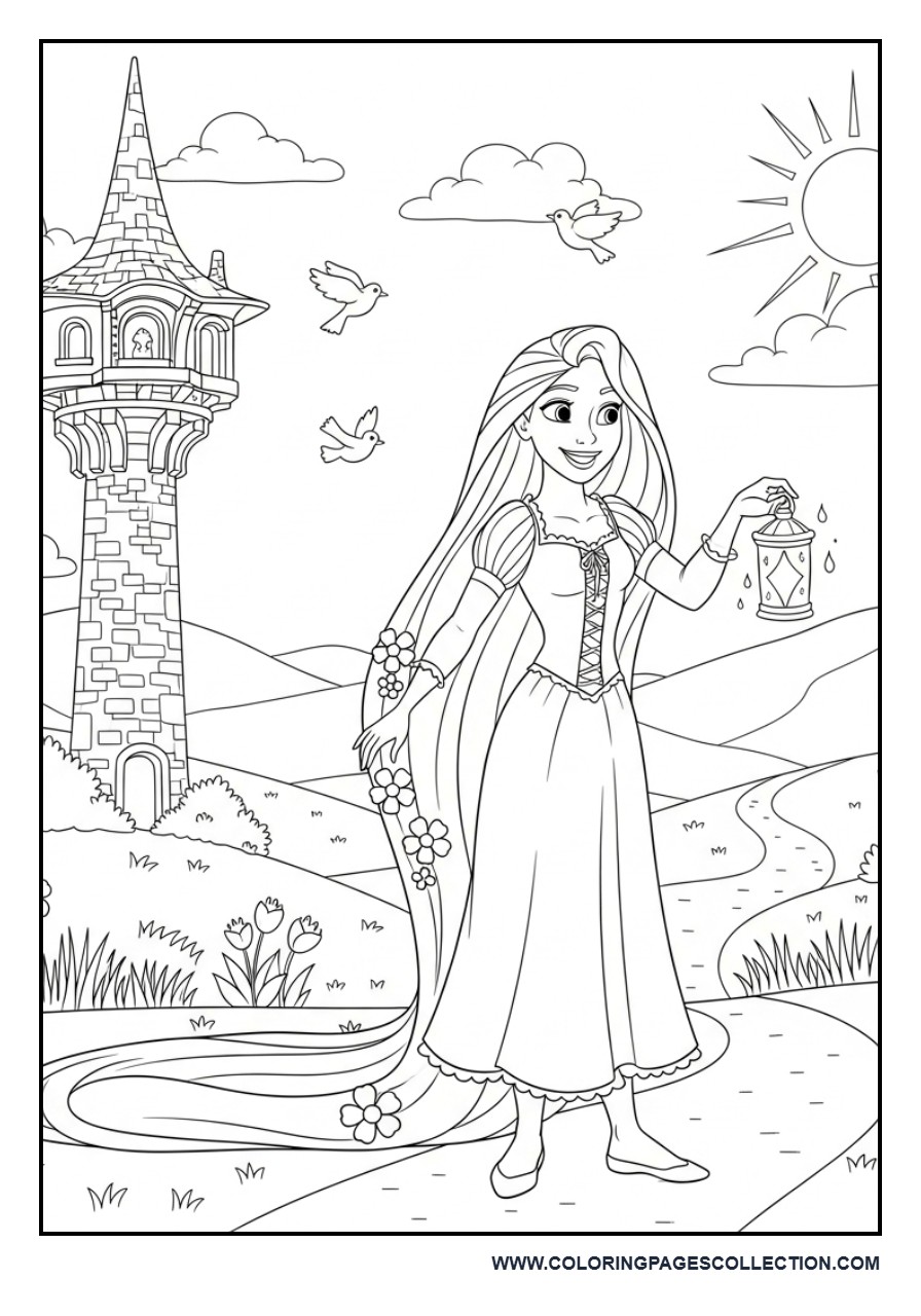 Rapunzel Near Her Tower