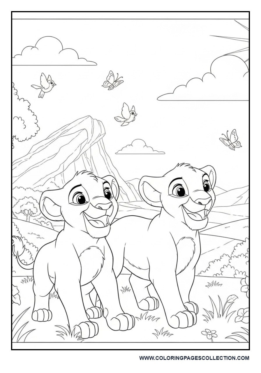 Simba and Nala Playing Together