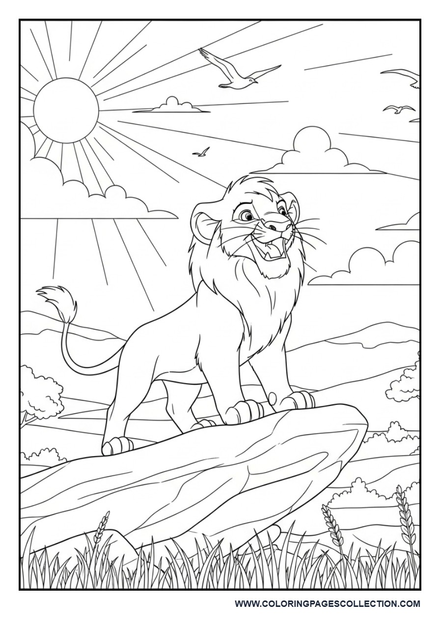 Simba Roaring on Pride Rock