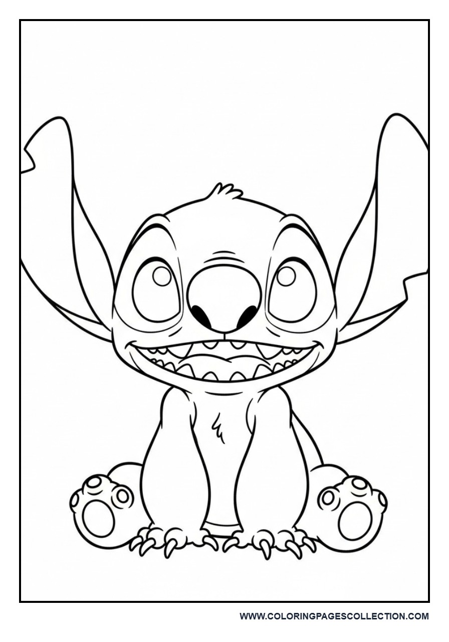 Stitch Sitting and Smiling