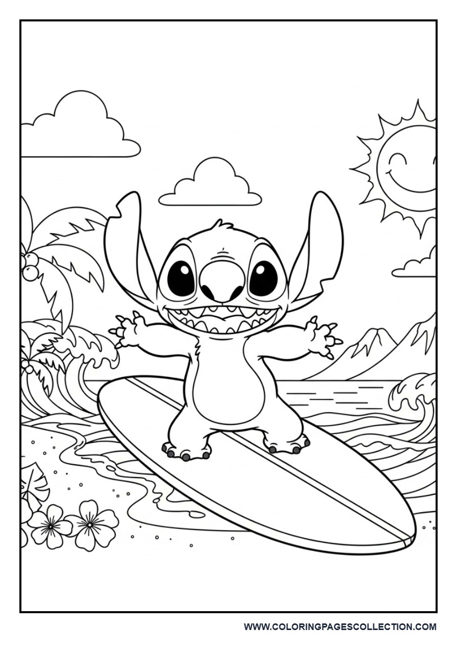 Stitch Surfing in Hawaii