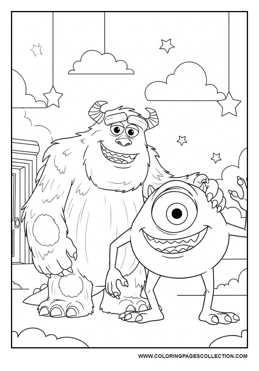 Sulley and Mike Wazowski Smiling Together
