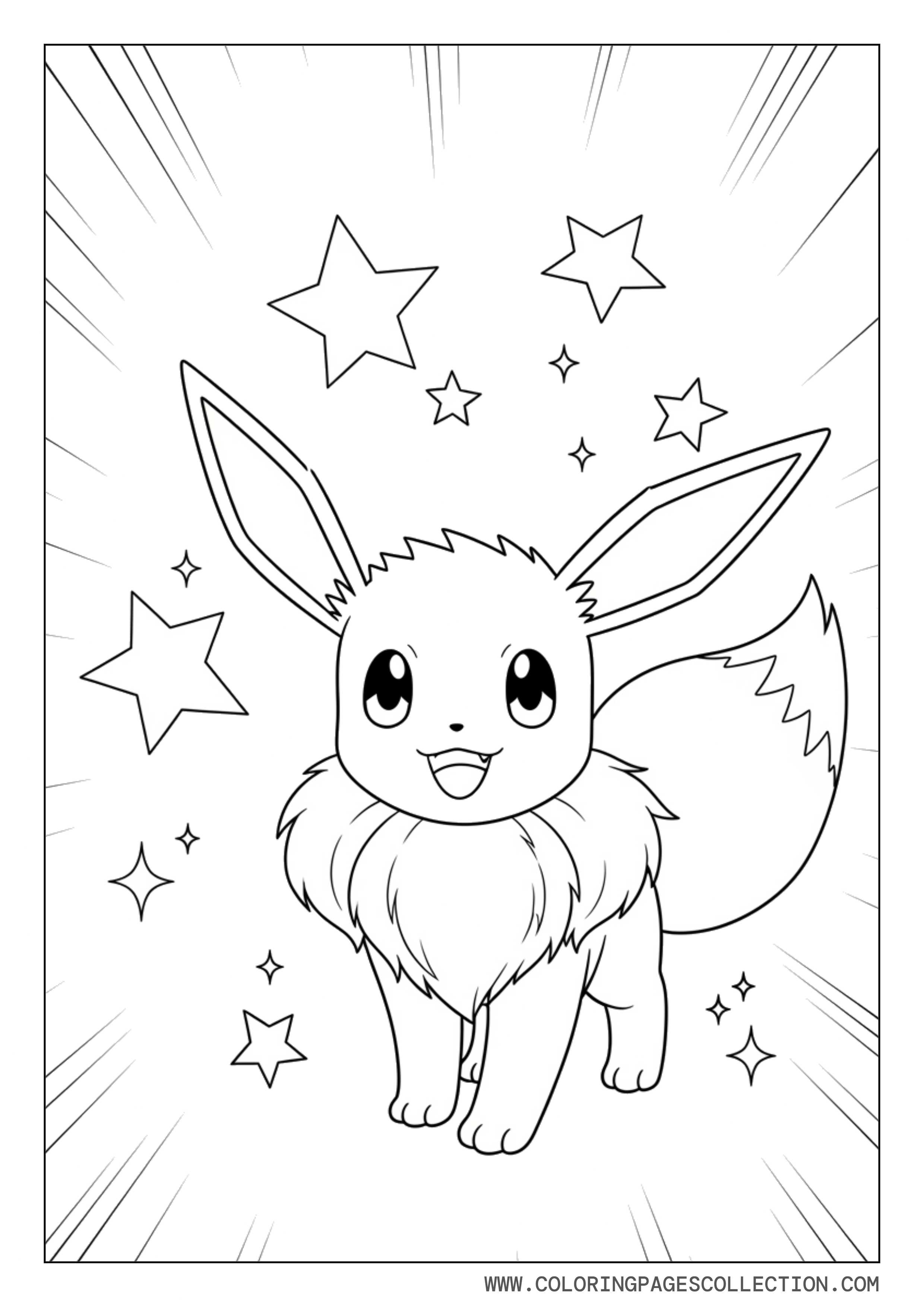 Anime Pose Eevee Coloring Page