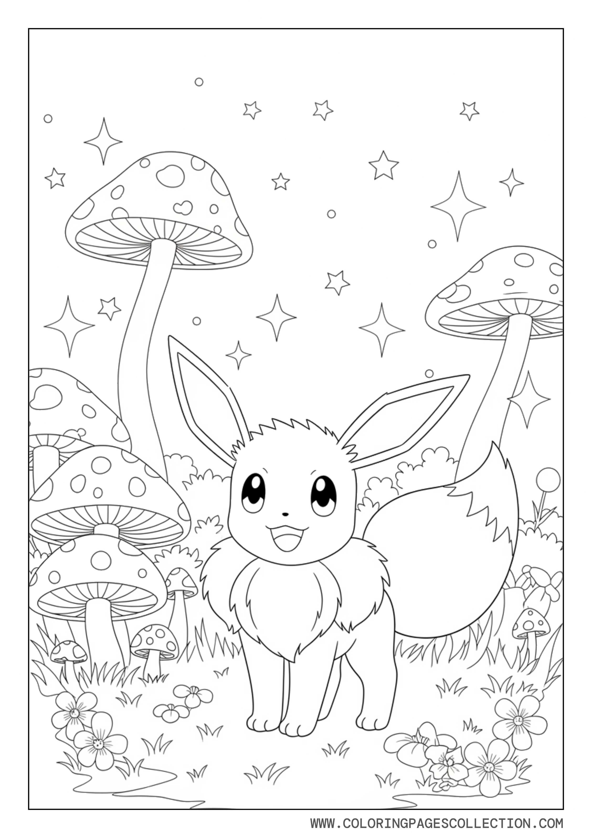 Eevee Fairy Fantasy Coloring Page