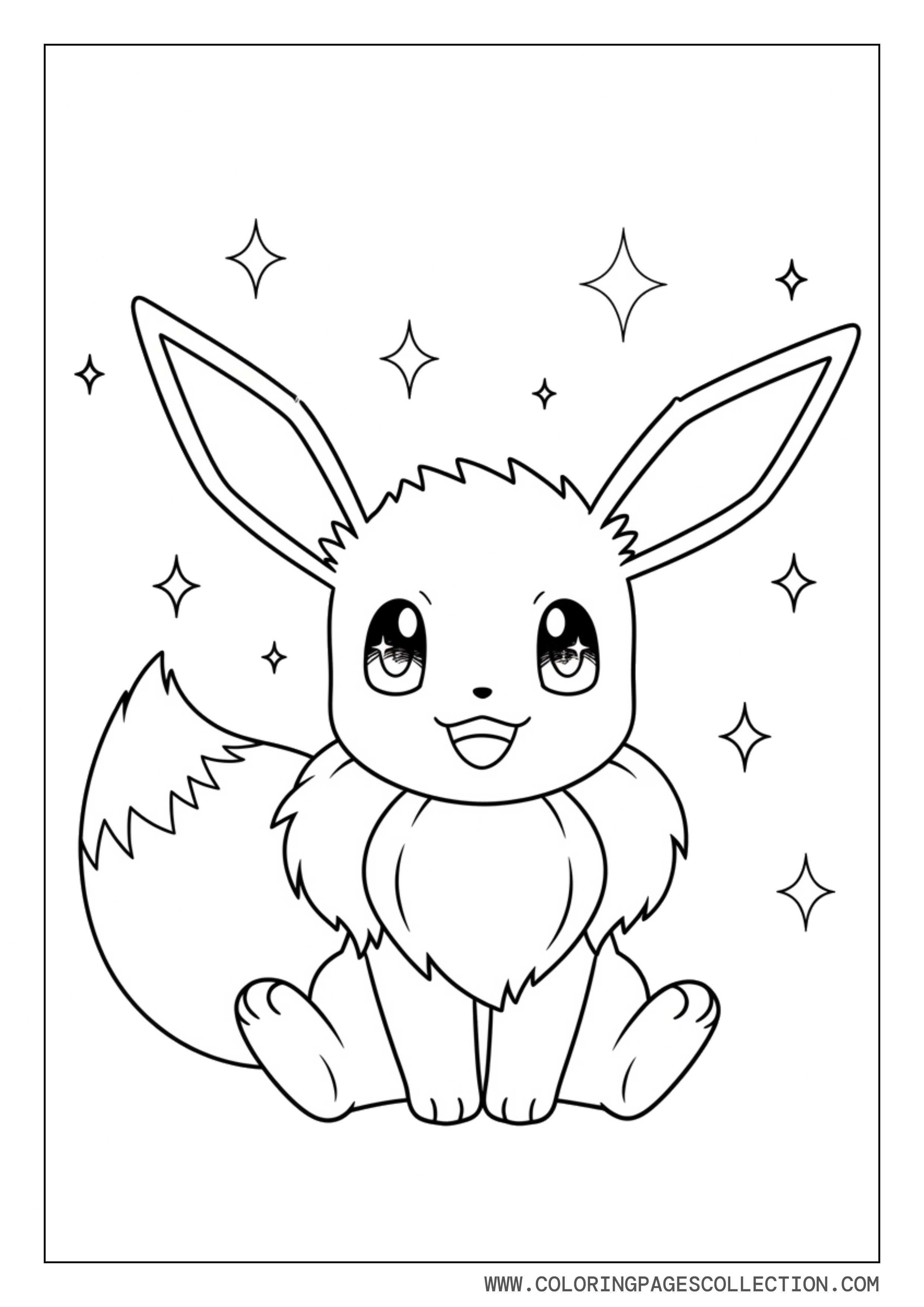 Eevee With Sparkles Coloring Page