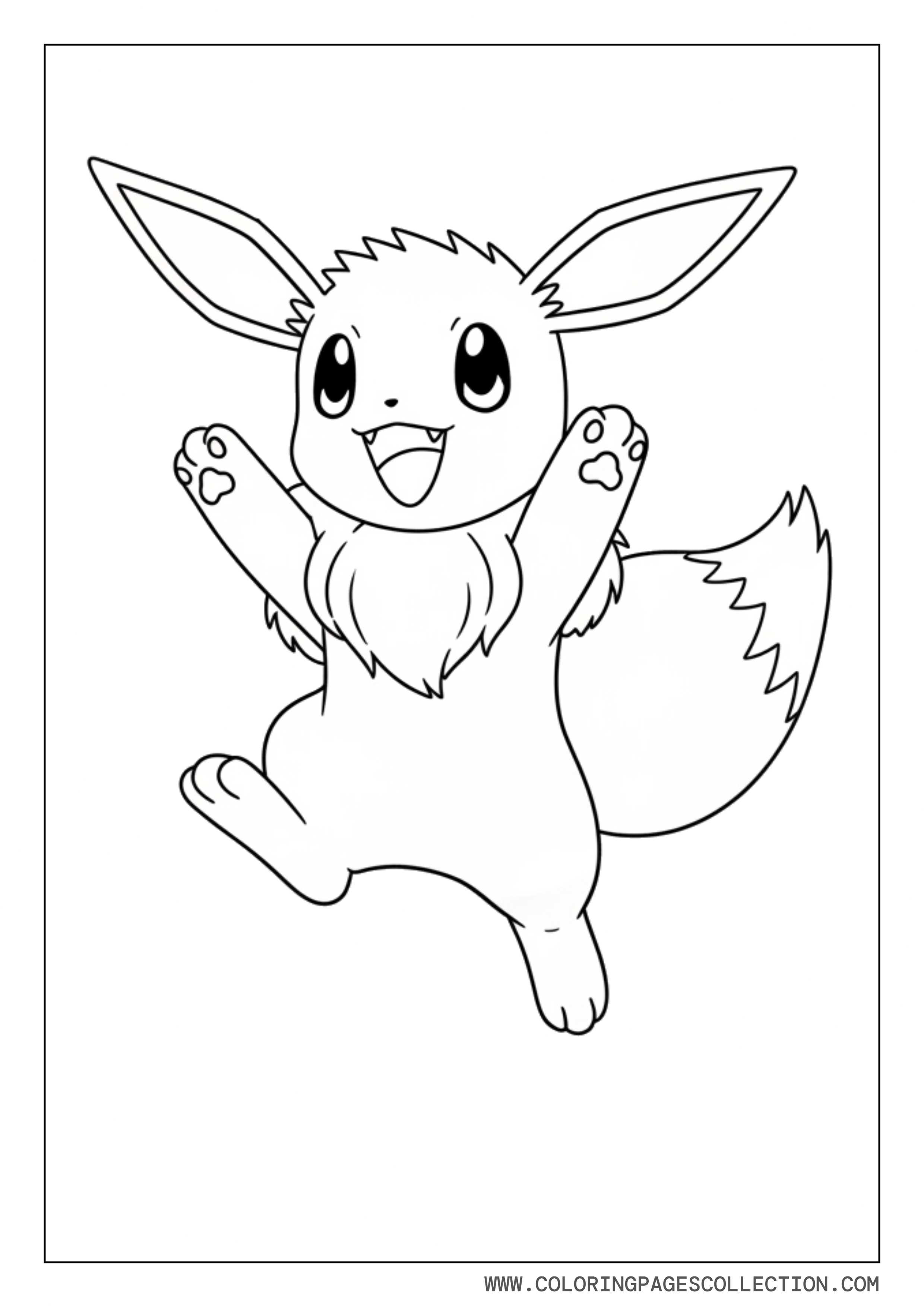 Playful Jumping Eevee Coloring Page