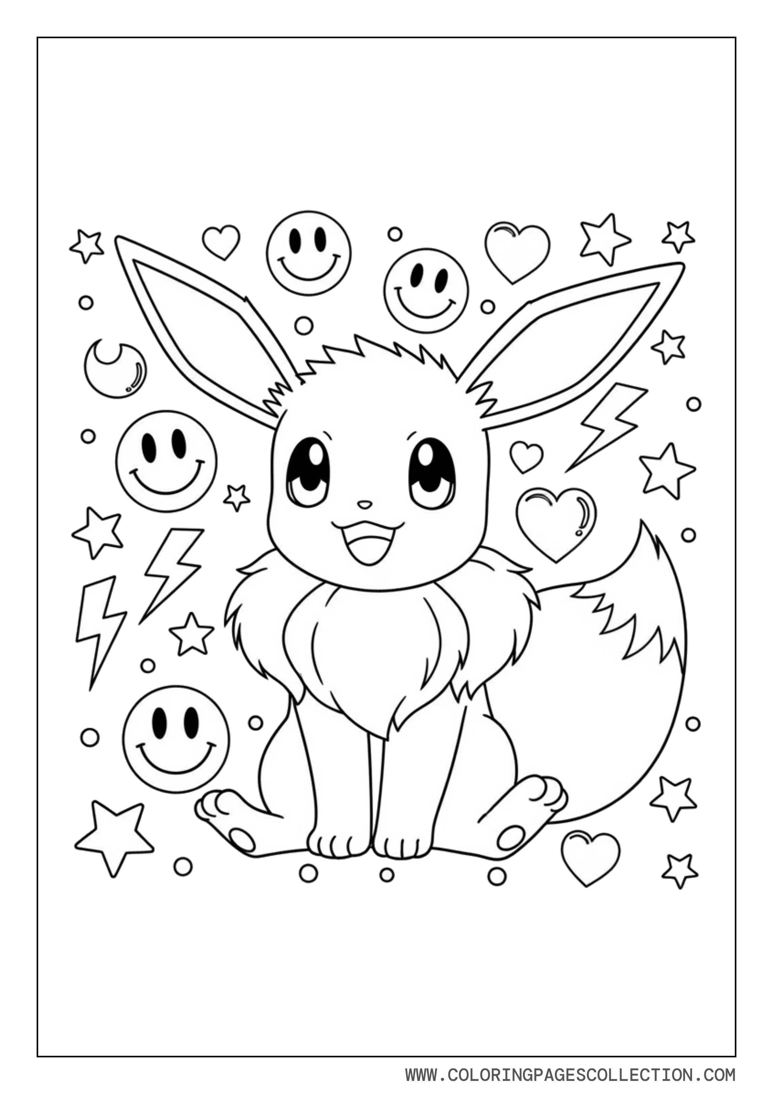 Preppy Style Eevee Coloring Page