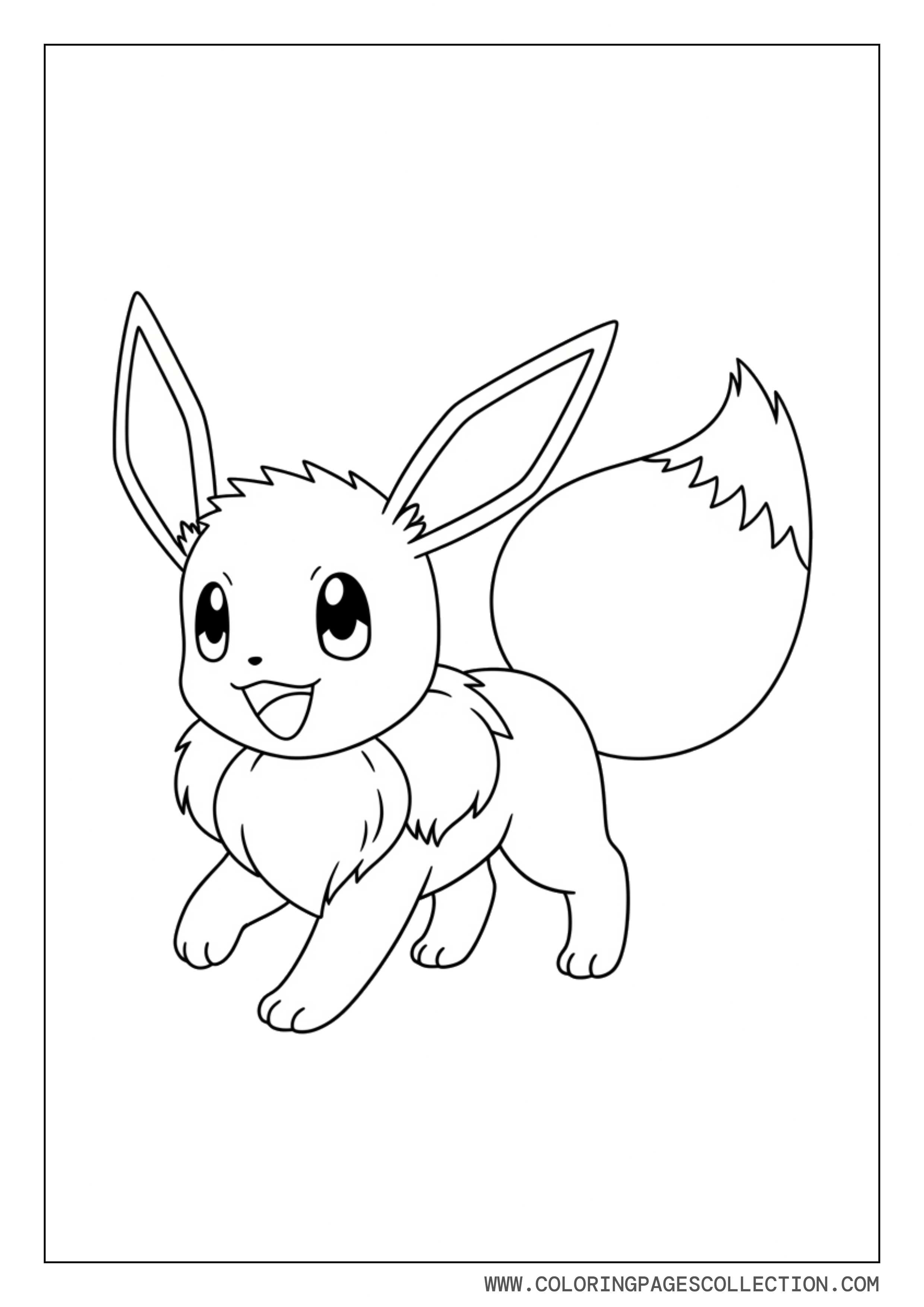 Walking Eevee Coloring Page