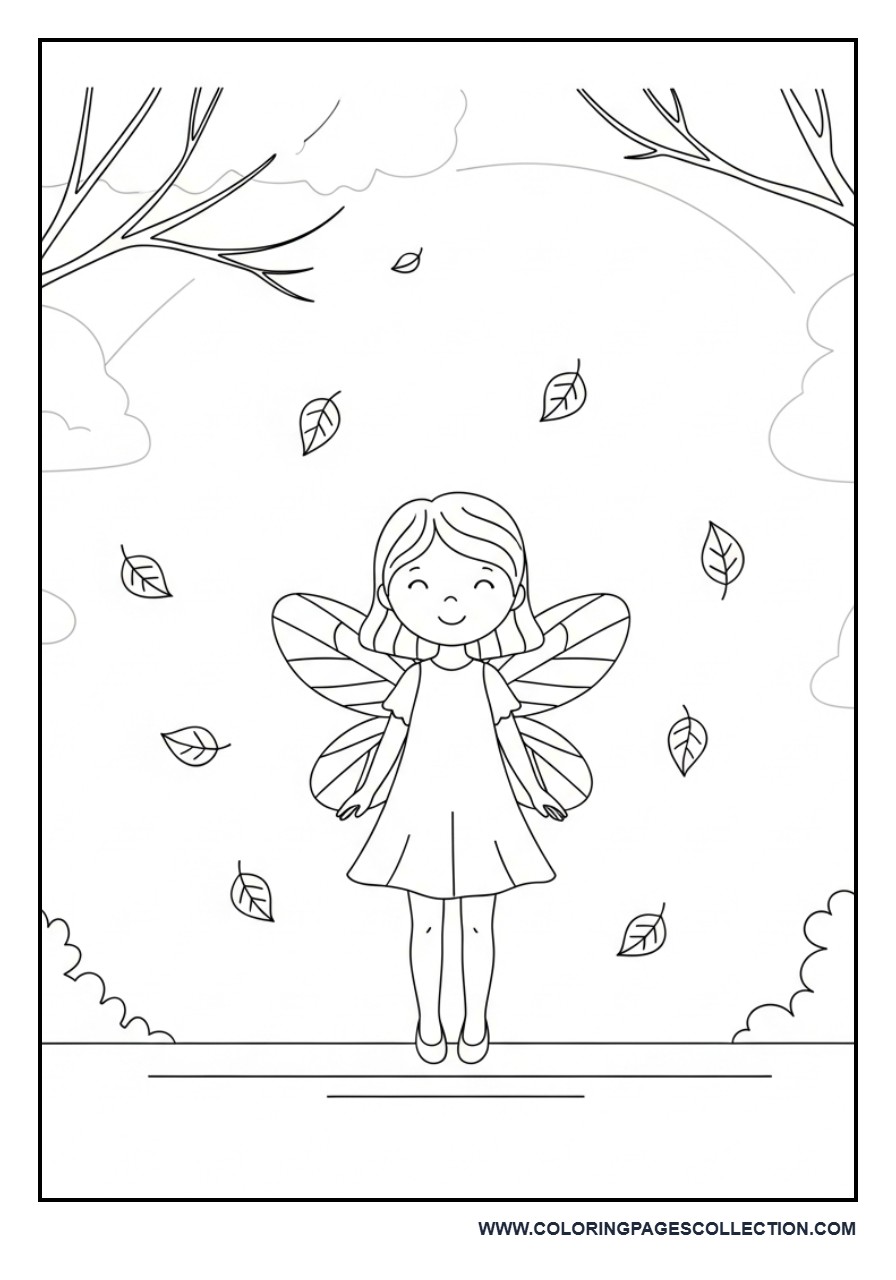 Autumn Fairy with Leaves