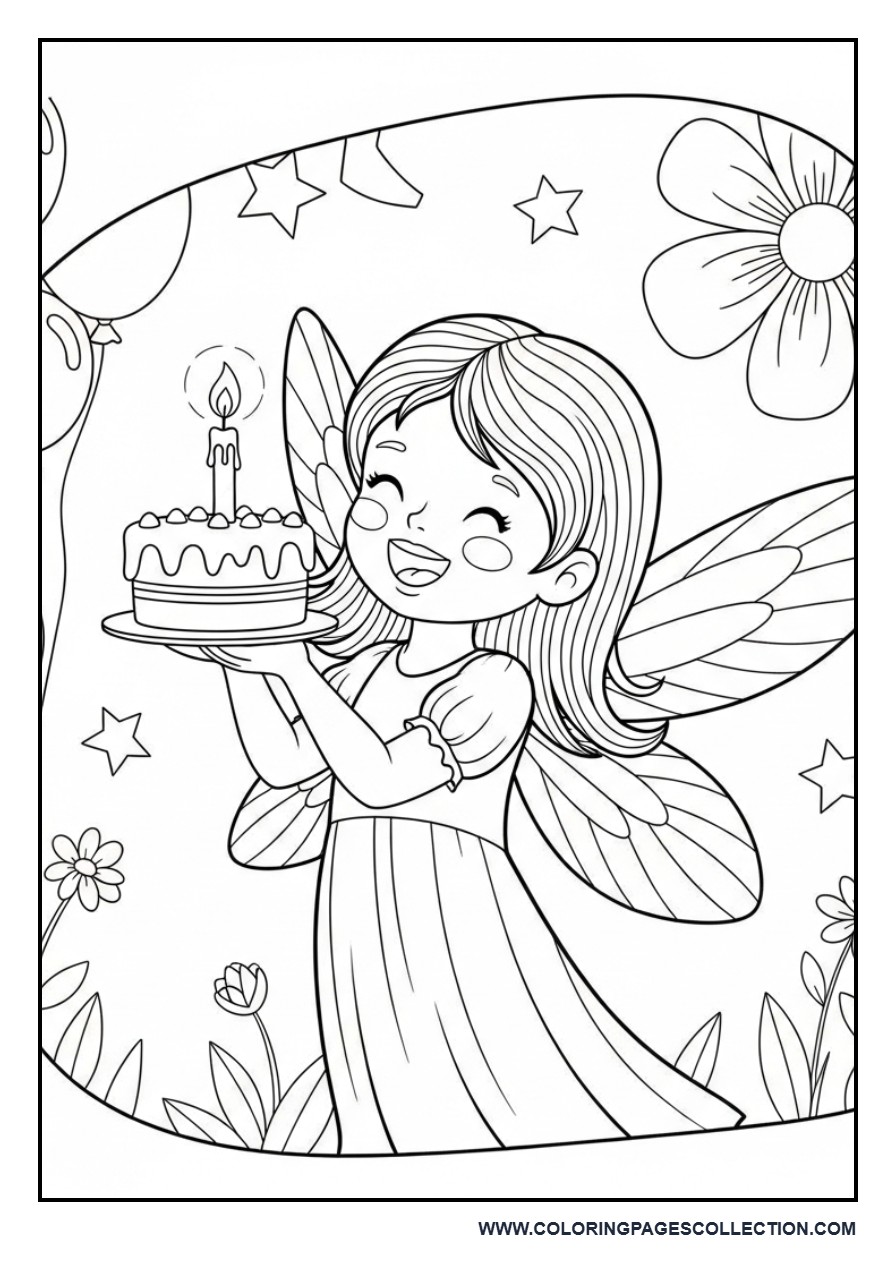 Birthday Fairy with Cake