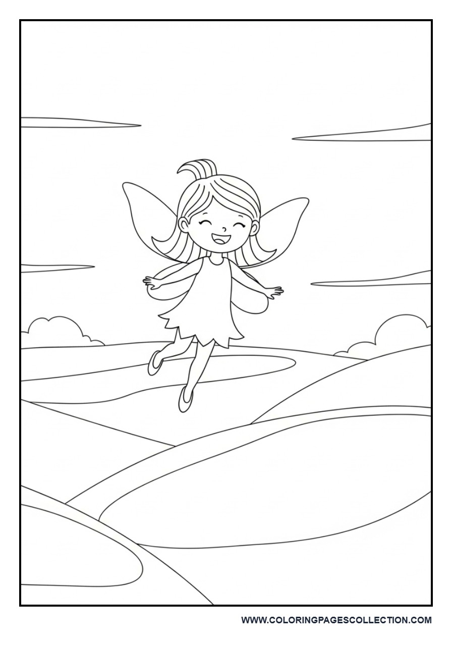 Fairy Flying Over Hills