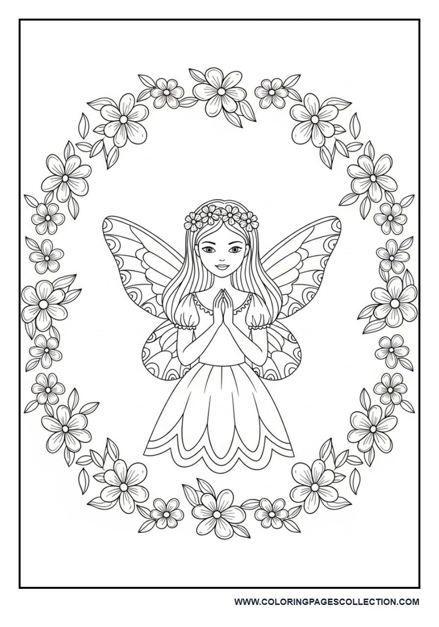 Fairy in Floral Frame