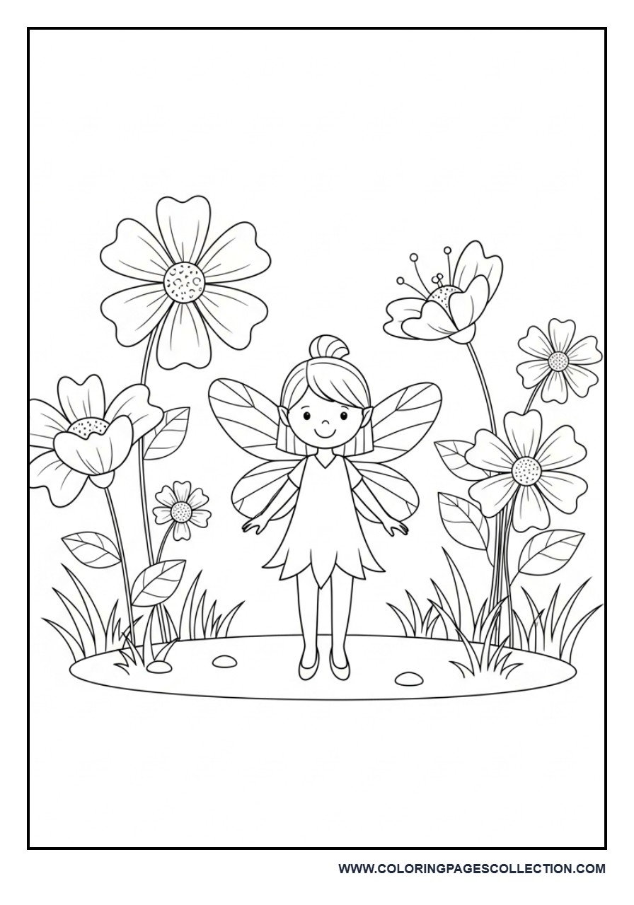 Fairy in Flower Garden