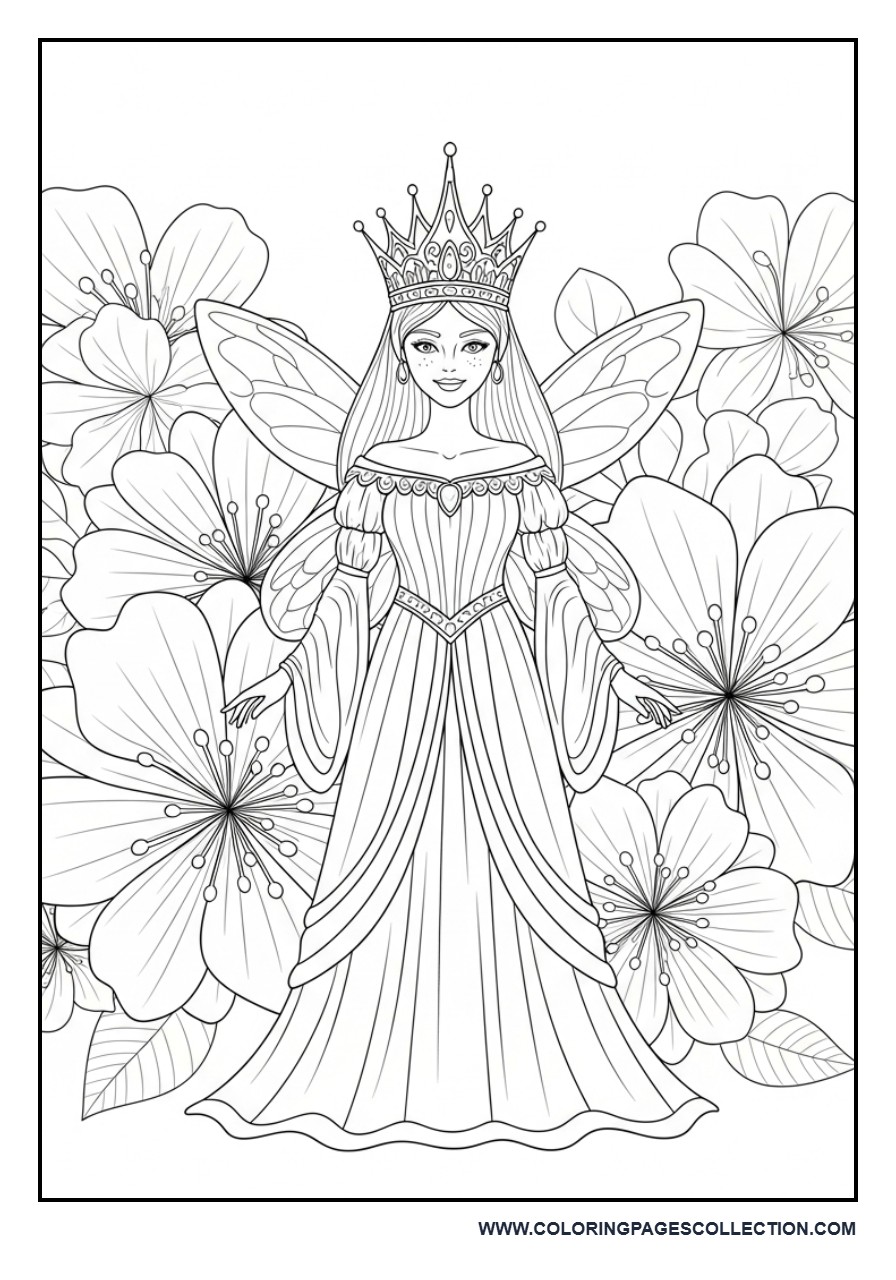 Fairy Queen with Flower Surrounding