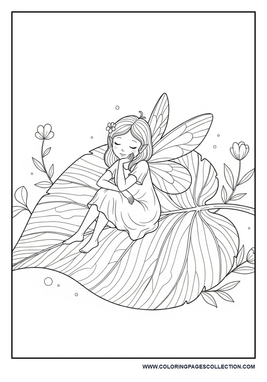 Fairy Resting on Leaf