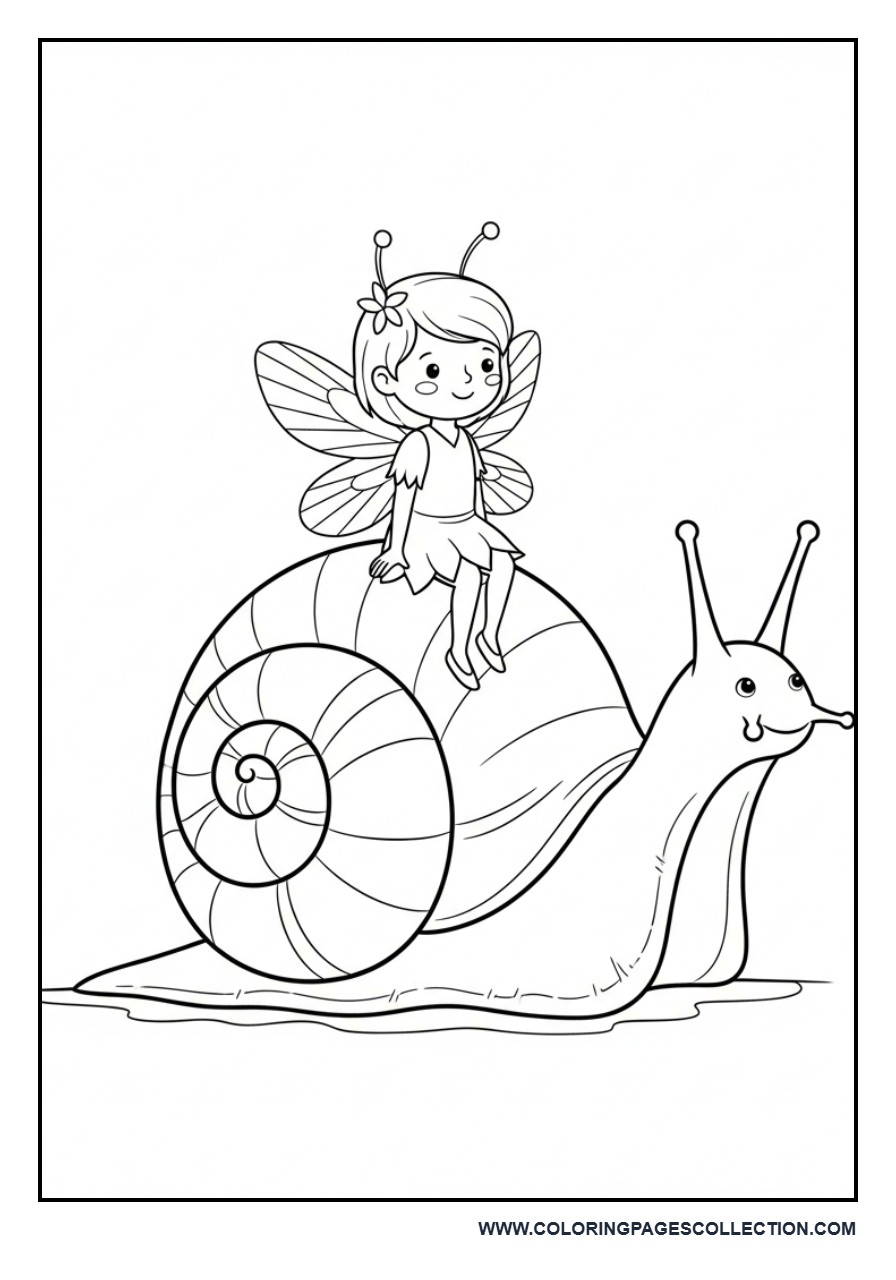 Fairy Riding a Snail