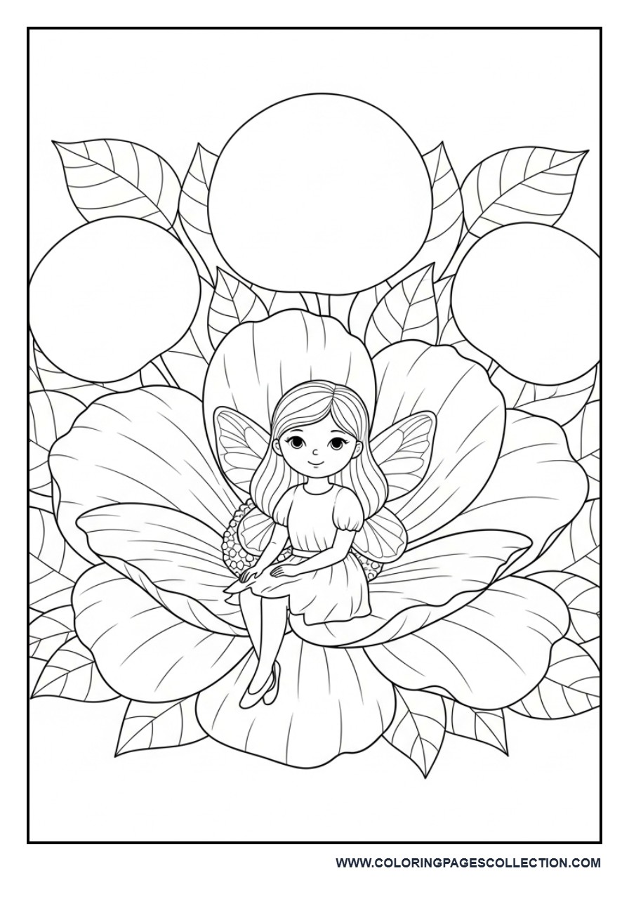 Fairy Sitting Inside a Flower